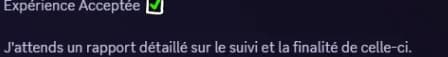 Message Discord « Expérience Acceptée »
