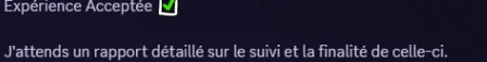 Message Discord « Expérience Acceptée »